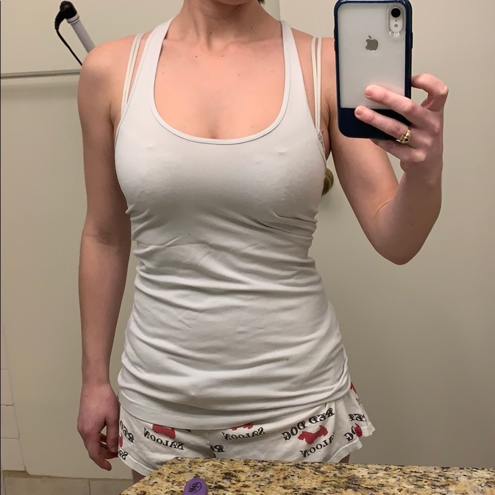 White lululemon racer back tank